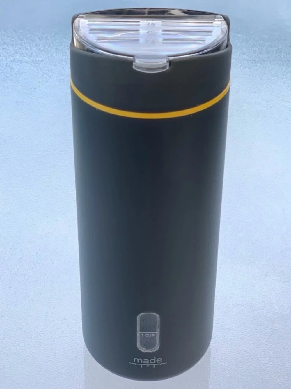 Made Gray and Yellow 36 Oz. Measuring Food Storage Container